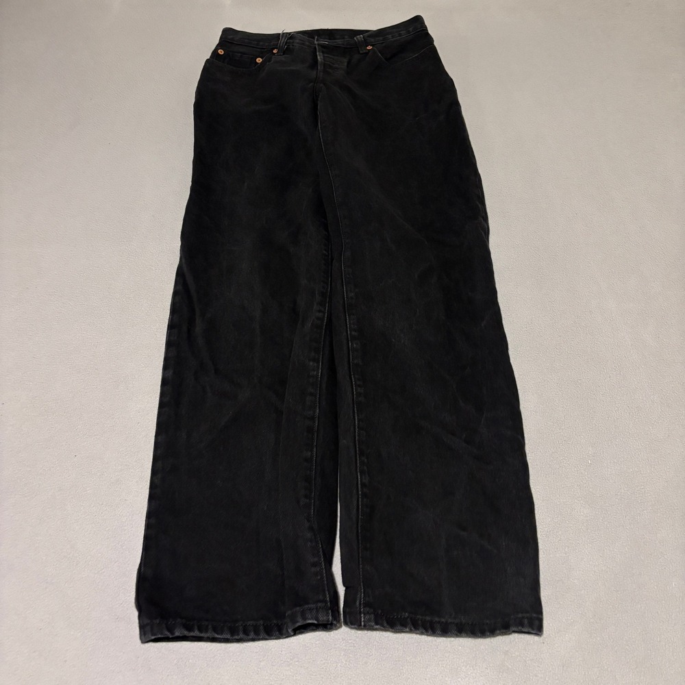 Levis Premium 501 93 Mens Straight Leg 27x32 Black Denim Jeans Minimalist